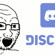 animated discord excited glasses open_mouth shaking soyjak stubble text variant:soyak // 800x400 // 39.6KB