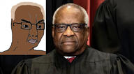 angry black_skin clarence_thomas glasses grey_hair hair irl soyjak variant:chudjak // 1536x849 // 687.9KB