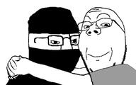 Warrior-Z(user) beard booru_janny glasses hugging variant:chudjak variant:gapejak whiteskin wholesome // 1152x720 // 43.6KB