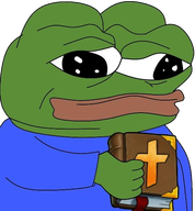 amphibian animal bible blue_shirt book christian_cross christianity closed_mouth clothes cross frog green_skin lips nas nas:pepe pepe pepe_the_frog subnas:apu transparent_background // 500x539 // 226.3KB