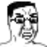 angry closed_mouth glasses hair microjak pixel_art soyjak variant:chudjak // 32x32 // 1.8KB