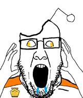 beard edit glasses hand hands_up head orange_eyes reddit reddit_gold redditard retard subvariant:ppplier variant:markiplier_soyjak variant:ppp // 519x616 // 75.7KB