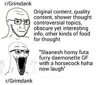 arm furry futa futanari glasses grimdank hand hands_up horsecock open_mouth place_japan reddit reddit_moment slaanesh soyjak stubble subvariant:soyak_(irritated) subvariant:wewjak text thing_japanese variant:soyak warhammer // 1080x945 // 265.1KB