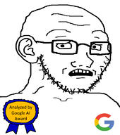 artificial_intelligence ear glasses google google_ai op_is_a_retarded_lazy_faggot_for_not_tagging_his_own_shit scared soyjak stubble subvariant:soyak_(concerned) swede_(artist) template variant:soyak // 680x768 // 191.8KB