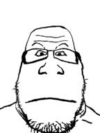 bald closed_mouth deformed distorted fat glasses neutral stubble subvariant:neutralplier variant:markiplier_soyjak // 600x800 // 17.6KB