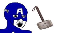 2soyjaks avengers avengers_endgame captain_america closed_mouth hammer marvel open_mouth smile soyjak variant:impish_soyak_ears variant:soyak // 1619x904 // 230.2KB