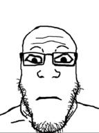 big_eyes closed_mouth glasses neutral stubble subvariant:neutralplier variant:markiplier_soyjak // 677x910 // 176.2KB