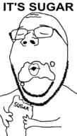 arm closed_eyes eating food glasses hand holding_object its_over merge open_mouth soyjak stubble subvariant:wholesome_soyjak sugar text variant:gapejak variant:nojak // 600x1053 // 54.9KB