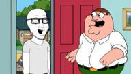 arm building cartoon clothes family_guy fat glasses hand open_mouth peter_griffin soyjak stubble style_emulation tshirt variant:soyak // 1024x576 // 386.4KB