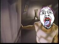 ack anhero animated arm bloodshot_eyes crying dead glasses hair hand hanging irl irl_background music mustache oingo_boingo open_mouth purple_hair rope smile sound soyjak stubble suicide tongue tranny variant:bernd video yellow_teeth // 640x480, 5.5s // 797.1KB