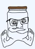 arm crossed_arms foot full_body glasses jar leg looking_at_you no_stubble nose sitting subvariant:condiment template transparent transparent_background variant:feraljak wrinkles // 600x846 // 29.5KB