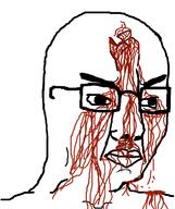 bald blood closed_mouth glasses gore soyjak swastika variant:chudjak // 645x770 // 118.6KB