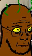 brown_skin closed_mouth glasses irl_background open_eyes smell soyjak stink_lines stinky stubble variant:unknown yellow_sclera // 315x543 // 29.9KB