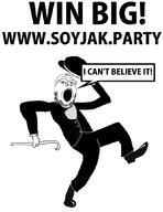 advertisement arm cane charlie_chaplin clothes full_body glasses hand hat leg open_mouth shoe soyjak soyjak_party speech_bubble stubble suit text variant:gapejak // 816x1056 // 116.8KB