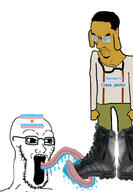 2soyjaks angry argentina boot bootlicker full_body implied_foot_fetish janny licking meta:tagme saliva stubble subvariant:chudjak_seething tongue tranny trans_flag transgender_flag variant:chudjak variant:feraljak yaroslavtv // 978x1414 // 434.9KB