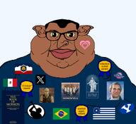 award balding black_skin book_of_mormon brazil brown_skin byu closed_mouth clothes cult ear fat flag:brazil flag:mexico flag:mormon flag:utah girllover girllover_symbol glasses hair joseph_smith mexico mormon mormonism pedophile red_lips subvariant:branigger subvariant:meximutt_front2 tshirt utah utah_jazz variant:brandon variant:meximutt xitter yellow_sclera // 1675x1514 // 704.1KB