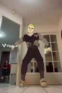 blond blue_eyes clothes dance hotline_miami jacket_(hotline_miami) jewishautismaward78_(namefag) meta:ai_generated muscles muscular_male subvariant:chudjak_front subvariant:muscular_chud trend:aryan variant:chudjak video_game viggle // 720x1080, 15.8s // 15.0MB