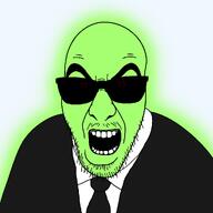 central_intelligence_agency clothes fed federal_bureau_of_investigation glasses glowie glowing green_skin necktie suit suit_and_tie sunglasses variant:slitherjak white_shirt // 1024x1024 // 117.6KB