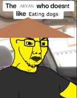 aryan china clothes eye glasses instagram side soyjak text variant:chudjak yellow_skin // 361x460 // 122.4KB