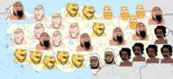 arab beard blue_eyes brown_skin jewish_nose large_nose map moustache mustache nordic_chad open_mouth slant_eyes smile smirk subvariant:impish_amerimutt subvariant:wholesome_soyjak variant:chudjak variant:cobson variant:gapejak variant:impish_soyak_ears variant:markiplier_soyjak2 white_skin yellow_beard yellow_hair // 1200x548 // 506.3KB