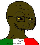 OP_IS_A_MINDBROKEN_PAJEET_RETARD_WHO_IS_OBSESSED_WITH_ITARYANS glasses italy no_jaw soyjak stubble variant:soyak // 746x825 // 76.9KB