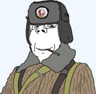 camouflage cigarette clothes communism east_germany germany glasses hat smile soyjak strichtarn stubble subvariant:wholesome_soyjak variant:gapejak // 924x904 // 234.8KB