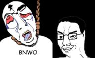 2soyjaks bbc beard bloodshot_eyes bnwo chud crying deformed distorted eyes_popping glasses hair looking_up multiple_soyjaks open_mouth queen_of_spades rope slopjak smirk smug soyjak stubble suicide tranny variant:chudjak variant:cobson // 798x490 // 155.5KB