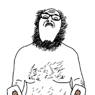 animated arm beard body_hair closed_mouth ext=gif full_body glasses hair hand holding_object mustache nipple soyjak stubble variant:ignatius xylophone // 686x748 // 52.6KB