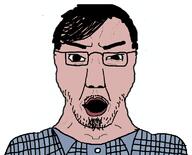 angry blue_shirt clothes filthy_frank glasses hair mustache open_mouth soyjak stubble subvariant:chudjak_front tan_skin variant:chudjak // 766x619 // 76.5KB