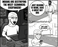 artist:baapofdallah artist:shitskintrannypedophilebraphog computer edgy holding_phone indian muscular_male open_mouth soy variant:soyak xitter // 1889x1536 // 3.2MB