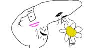 blush ear flower glasses large_nose oekaki open_mouth plant smelling soyjak stubble variant:unknown // 500x250 // 18.4KB