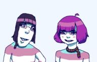 2soyjaks bloodshot_eyes glasses open_mouth pixel_art purple_hair redraw rope shadow tranny variant:bernd variant:cobson // 600x384 // 13.4KB