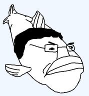 angry animal chud closed_mouth eyebrows fish glasses hair series:chuddified_soyjaks soyjak subvariant:chudfish variant:chudjak variant:soyfish // 385x416 // 13.8KB