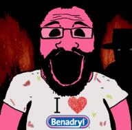 arm balding beard benadryl black_eyes blood bug clothes creepy creepypasta dirty_clothes drugs eyebrows eyes fedora glasses hair happy hat hatman heart horror i_heart nightmare no_mouth no_teeth open_mouth pill pink_skin scary schizo silent_hill smile soyjak spider stain subvariant:science_lover text tshirt variant:markiplier_soyjak void // 800x789 // 267.1KB