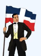 1844 27th_february clothes dominican dominican_republic february_27 flag:dominican_republic francisco_del_rosario_sánchez holding_flag holding_object independence transparent_background variant:chudjak // 2000x2700 // 105.6KB