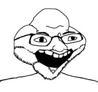 deformed glasses open_mouth smile stubble tumor variant:roundjak // 578x546 // 6.5KB