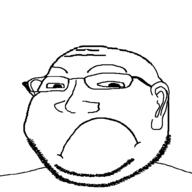 closed_mouth ear frown glasses soyjak stubble subvariant:massjak subvariant:wholesome_soyjak variant:gapejak // 600x600 // 10.3KB