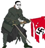 Florian Geyer billions_must_die chud flag germanic glasses nazism peasant swastika sword variant:chudjak // 1446x1550 // 533.8KB