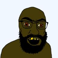 angry arab beard brown_eyes brown_skin glasses islam mustache open_mouth pantone_448_c soyjak subvariant:tetojak template variant:feraljak yellow_teeth // 550x550 // 10.9KB