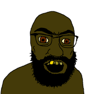 angry arab beard brown_eyes brown_skin glasses islam mustache open_mouth pantone_448_c soyjak subvariant:tetojak template variant:feraljak yellow_teeth // 550x550 // 10.9KB
