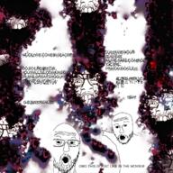 alien arm glasses gnosticism hand looking_at_you monster open_mouth pointing schizophrenia soyjak stubble text variant:feraljak variant:two_pointing_soyjaks // 1388x1390 // 2.3MB