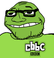 bald british_broadcasting_corporation cbbc chin glasses logo smirk soyjak stubble subvariant:lakuse transparent_background variant:smugjak wrinkles // 600x640 // 33.3KB
