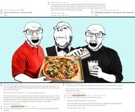 3soyjaks angry arm bowtie bug clothes cup glass glasses hand holding_object irl_background mustache open_mouth pizza reddit reddit_moment restaurant soyjak stubble text tip tshirt variant:feraljak variant:gapejak waiter // 1025x851 // 501.3KB