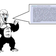 4chan animal animated arm bloodshot_eyes copypasta crying ear full_body glasses gorilla hand large_eyebrows leg open_mouth qa_(4chan) screenshot soyjak speech_bubble stubble text variant:soyak // 1195x899 // 212.7KB