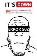 closed_mouth clothes down downdetector error its_over sharty soybooru soyjak stubble subvariant:neutralplier text variant:markiplier_soyjak // 602x912 // 54.1KB