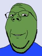 animal clothes frog glasses green pepe smile soyjak stubble subvariant:wholesome_soyjak variant:gapejak // 600x800 // 20.9KB