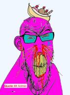 admin angry arch_linux banana_split_ice_cream blood bloodshot_eyes glasses looking_at_you purple_skin quote subvariant:feralrage transparent_background variant:feraljak yellow_teeth // 518x699 // 460.0KB