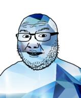 fat gem glasses open_mouth smile soyjak stubble variant:logjak // 559x675 // 276.3KB