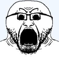 angry dark front_facing glasses mirrored open_mouth scared shadow soyjak stubble template variant:darkiplier // 265x255 // 5.0KB