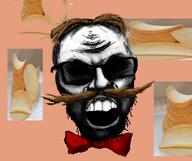 bowtie chips hair mustache no_eyes ominous pilotredsun pringles shading variant:feraljak // 1225x1025 // 865.4KB